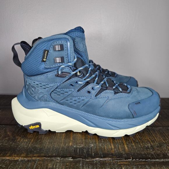 NEW Hoka One One Kaha 2 Mid GTX Womens Size 6.5 B Comfy Running Shoes Blue Coral